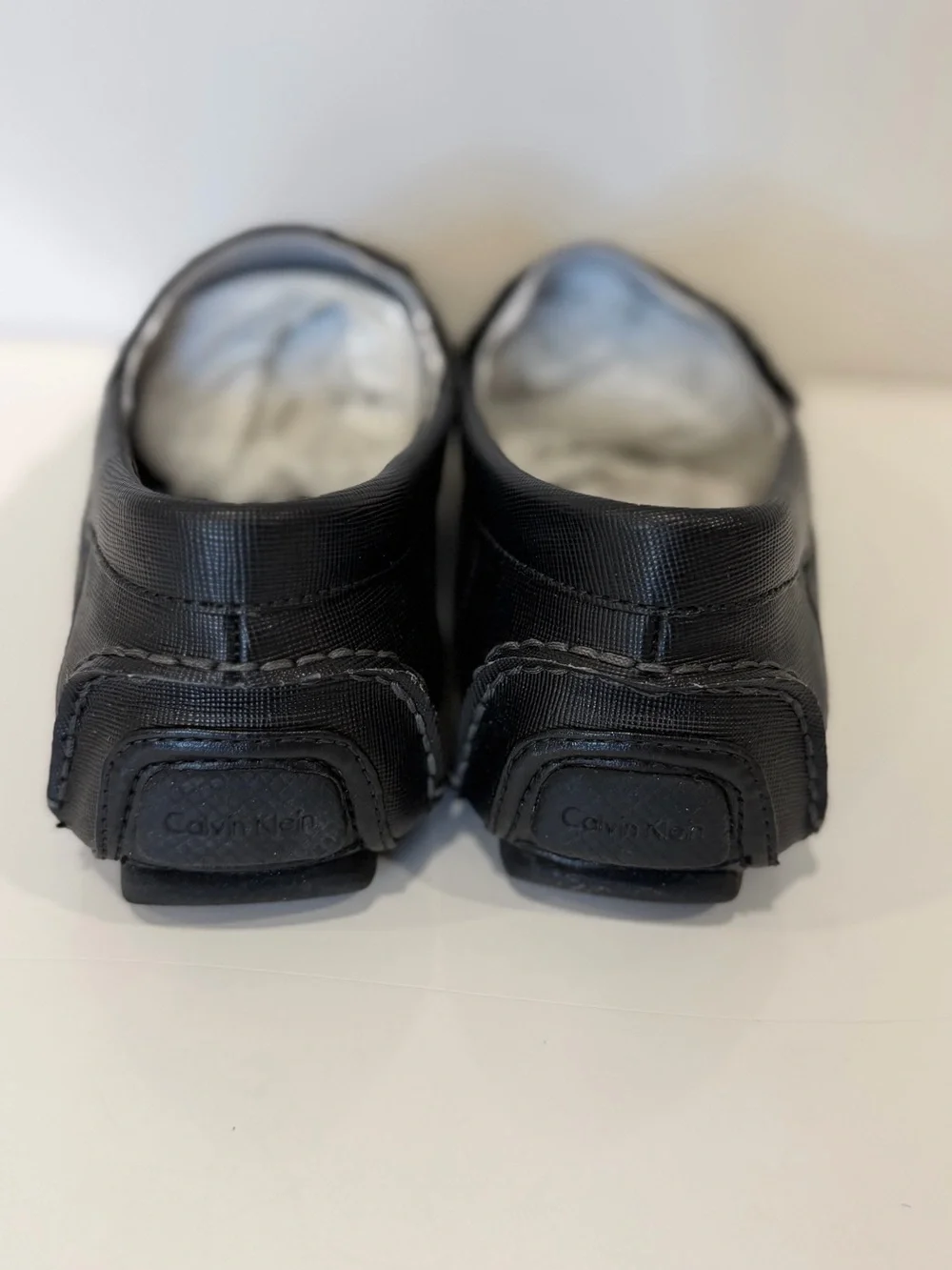 Calvin Klein  Loafers Shoes Slip On Size 9.5 Mens Black No Lace Dress Casual